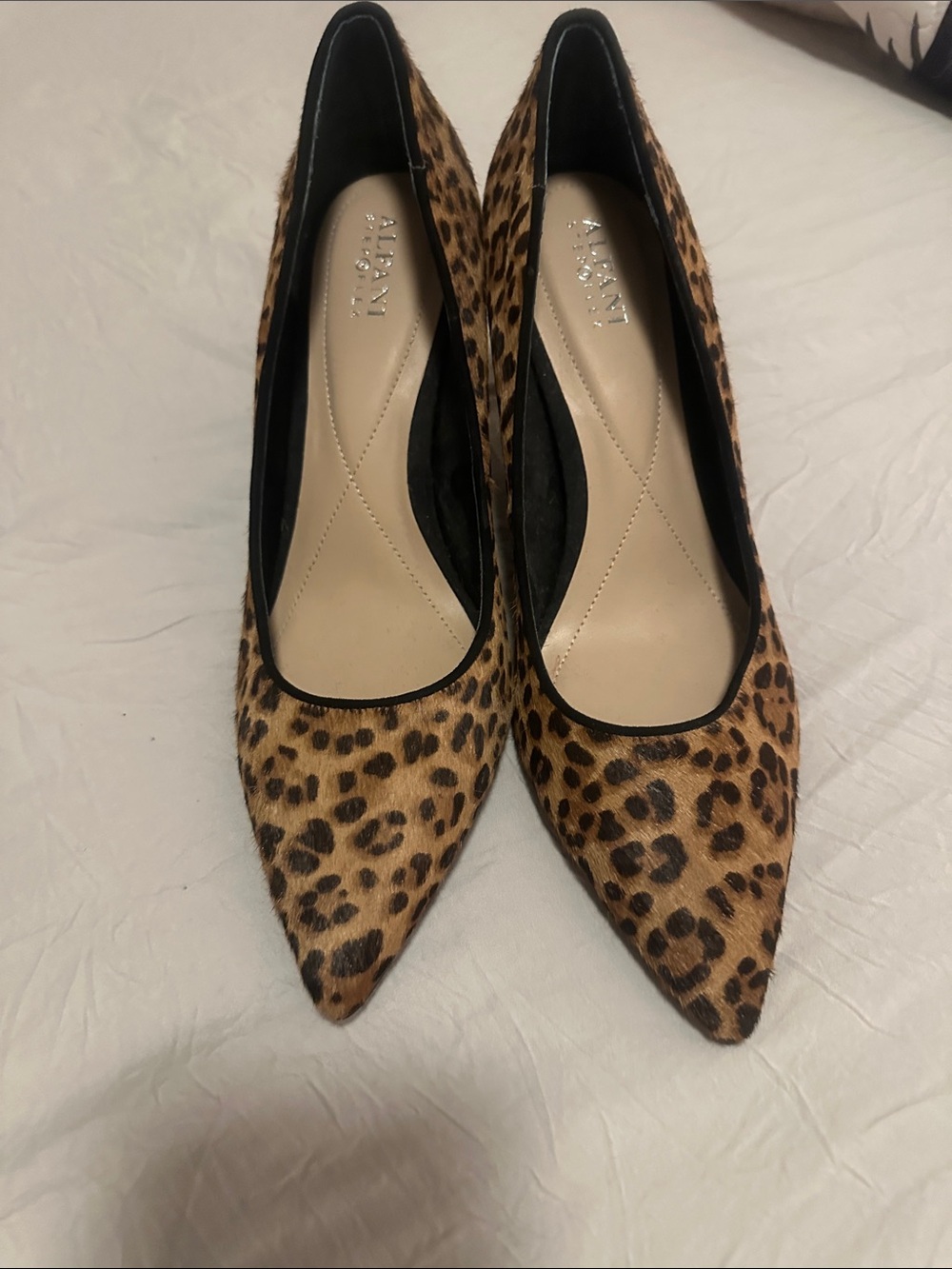 Alfani Leopard-Print Pointed Pumps - Tan/Black